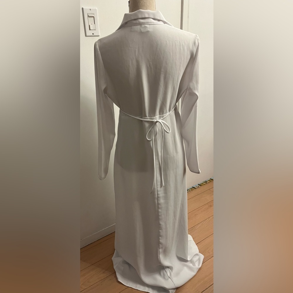 Vintage 70s Jody of California Women’s Maxi Dress White Embroidered Size 6 - Picture 3 of 7